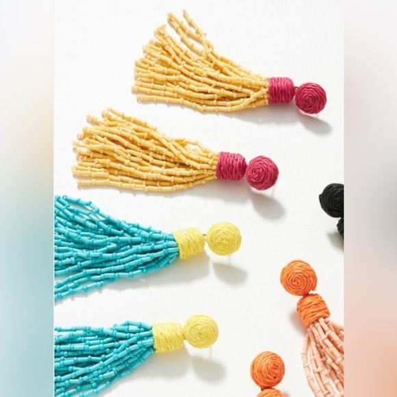 NWT Anthropologie Tassel Drop Earrings - Picture 3 of 4